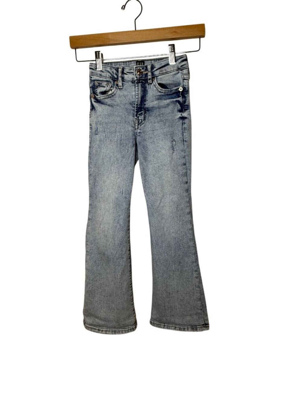 Gap Girls 8 Slim 70s Flare Jeans Light Wash Y2K Stretch Denim